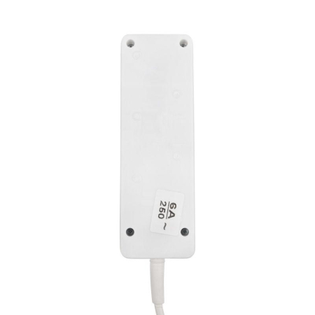 Удлинитель 3 гнезда, 1,5м, 3х0,75мм², с/з, с кнопкой, белый PROconnect