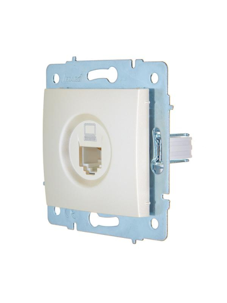 Розетка компьютерная 1-м СП ASTI IP20 RJ45 механизм Cat 5e жемчуж./бел. перламутр. LEZARD 7081-3088-139