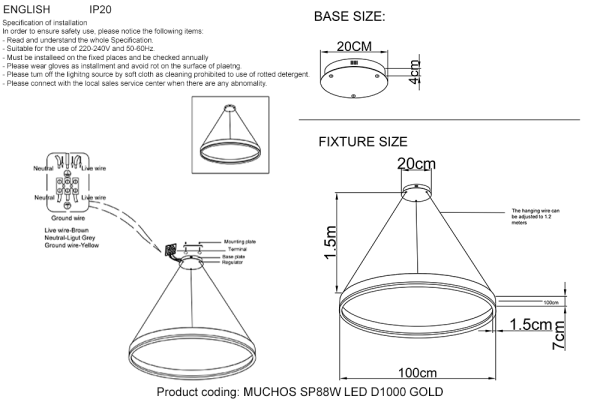 Crystal Lux Люстра Crystal Lux MUCHOS SP88W LED D1000 GOLD