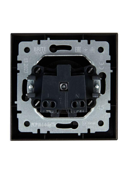 Розетка СП BRITE РСР10-1-0-БрТБ 10А в сборе без заземл. без защ. шторок бр. IEK BR-R10-10-K45-F