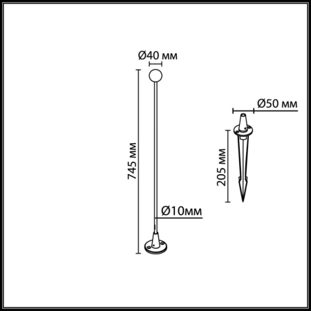 Садово-парковый светильник Odeon Light 7123/1GL