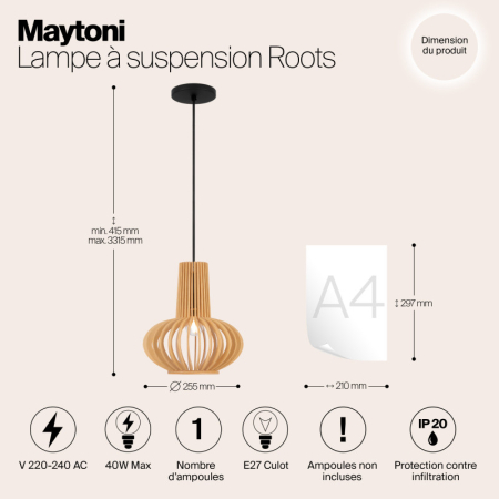 Подвесной светильник Maytoni MOD193PL-01W