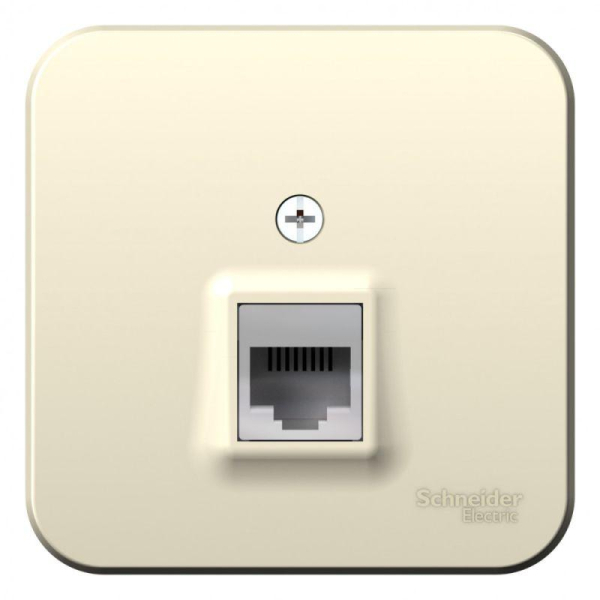 Розетка компьютерная 1-м ОП Blanca RJ45 кат.5E с изолир. пластиной молочн. SE BLNIA045002