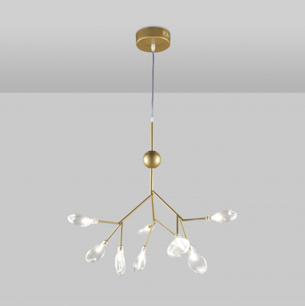 Подвесная люстра Natali Kovaltseva GRACE 75554/9С GOLD SATIN