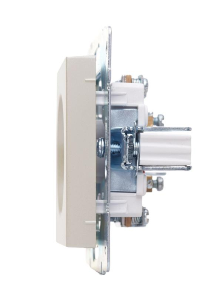 Розетка телевизионная проходная TV 1-м СП Vesna механизм жемчуж./бел. перламутр LEZARD 742-3088-129