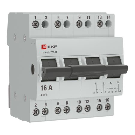 Переключатель трехпозиционный ТПС-63 4P 16А PROxima EKF TPS416