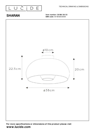 Накладной светильник LUCIDE 30186/38/33