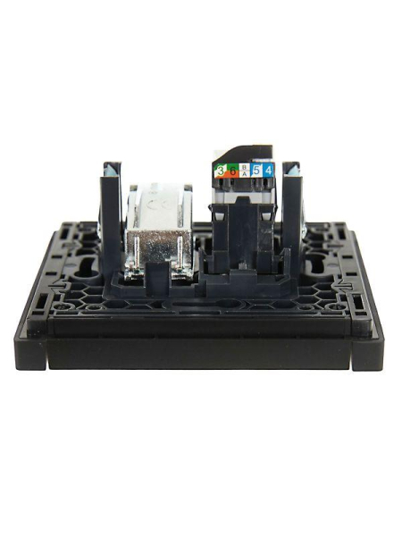 Розетка 2-м TV+RJ45 кат.5E FORTE&PIANO FP136 черн. IEK FP-AK20-1-K02