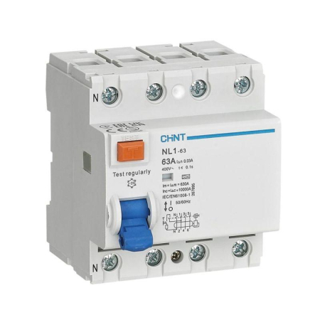 Выключатель дифференциального тока (УЗО) 4п 40А 100мА тип AC 10кА NL1-63 (DB) (R) CHINT 200387