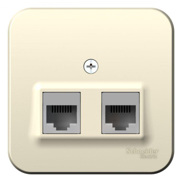 Розетка компьютерная 2-м ОП Blanca RJ45 кат.5E с изолир. пластиной молочн. SE BLNIA045452