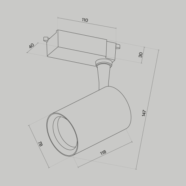 Светильник на шине Maytoni Technical TR003-1-10W3K-M-B