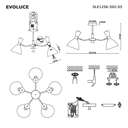 Люстра на штанге Evoluce SLE1256-502-05