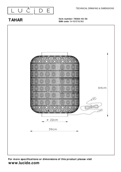 Настольная лампа LUCIDE 78584/40/30