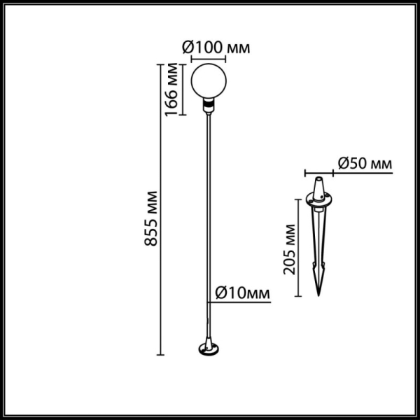 Садово-парковый светильник Odeon Light 7121/2GLA