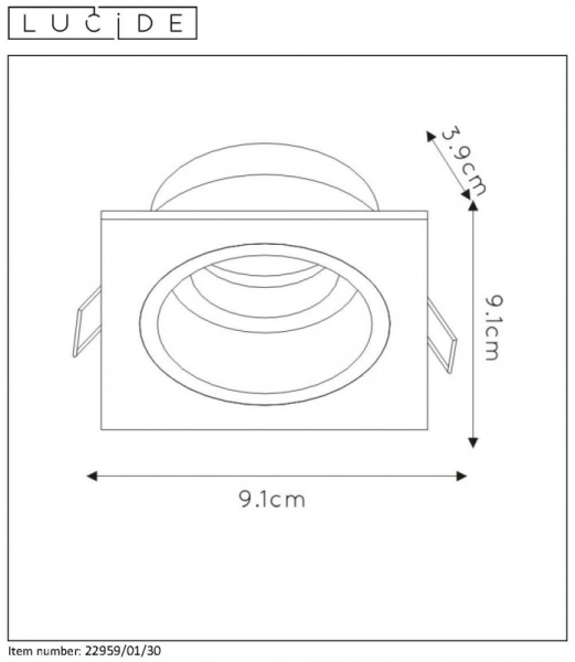 Встраиваемый светильник LUCIDE 22959/01/30