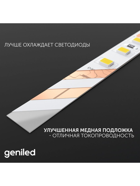 Светодиодная лента Geniled GL-120SMD2835 12В 12Вт/м 8x2000 Red IP33