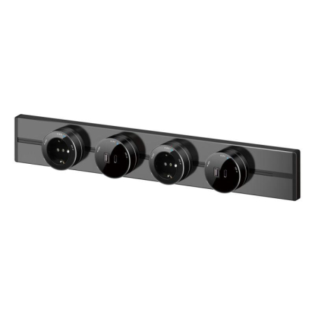 Розетка MultiTrack 13А 250В универс. круглая антрацит SE MTK13002B