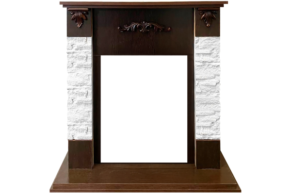 Royal Flame Каминокомплект Hamburg - Сланец белый / Темный орех с очагом Majestic FX M Black RC