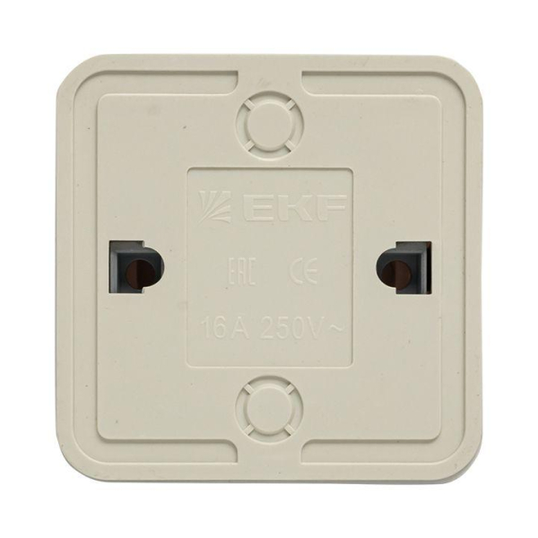 Розетка 1-м ОП Рим 16А IP20 с заземл. защ. шторки бел. EKF ENR16-028-100