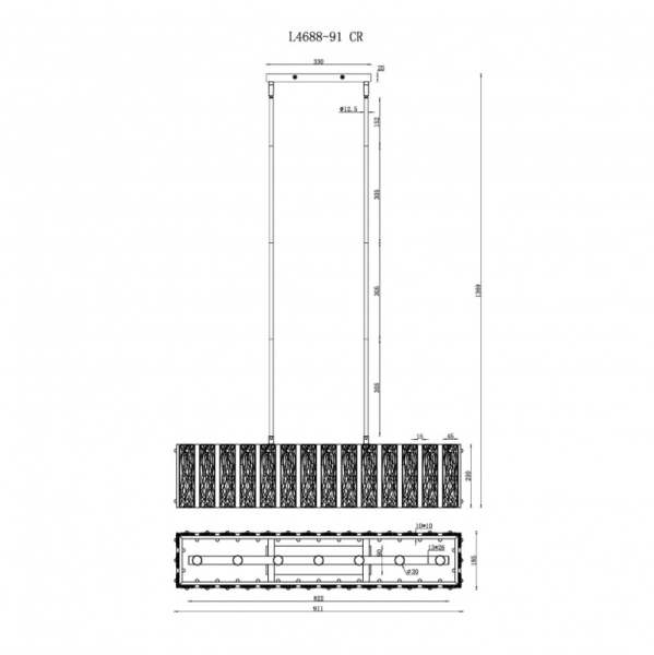 Люстра на штанге iLamp L4688-91 CR