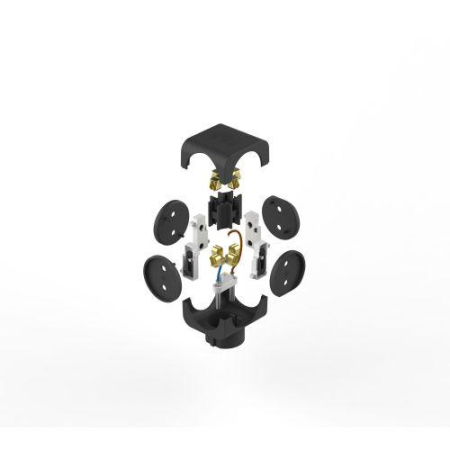 Разветвитель 4-м без заземл. 16А IP20 SP-4-B черн. Эра Б0008207