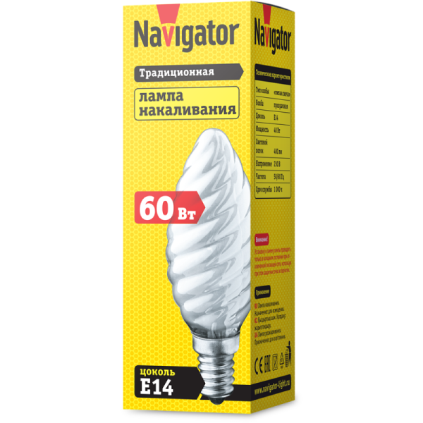 Лампа накаливания 94 331 NI-TC-60-230-E14-FR Navigator 94331