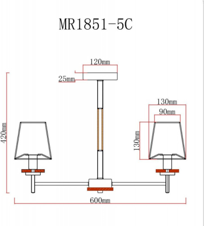 Люстра на штанге MyFar MR1851-5C