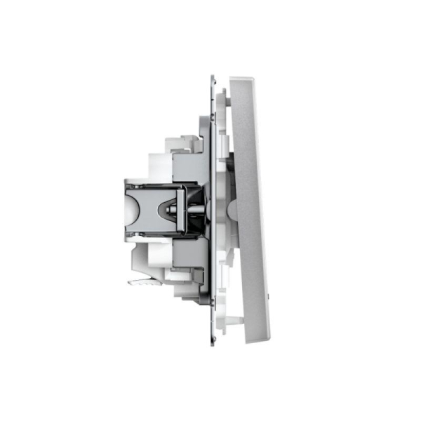 Выключатель 2-кл. ArtGallery (сх. 5а) 10AX с подсветкой быстрозажим. клем. механизм алюм. SE GAL000353S