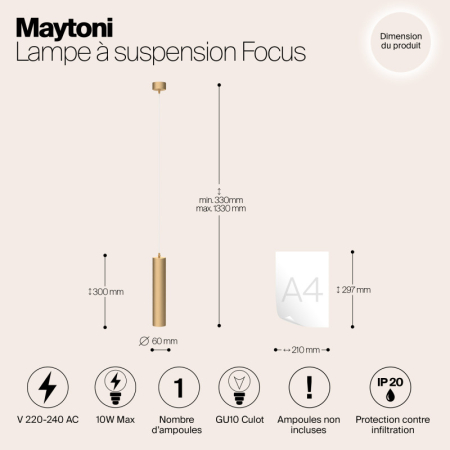 Подвесной светильник Maytoni Technical P075PL-01MG