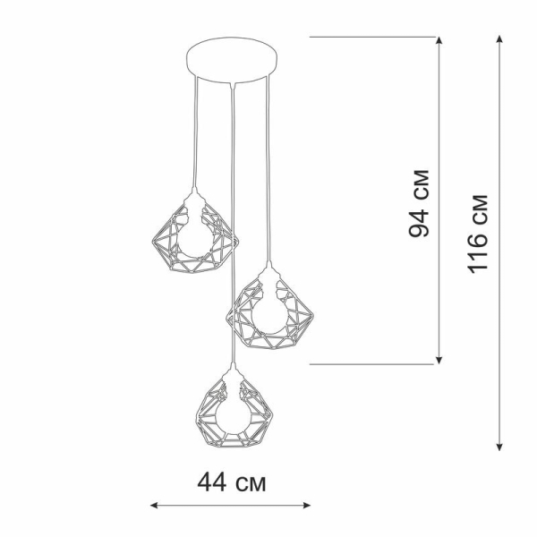 Подвес 3хE27 макс. 40Вт Vitaluce V4258-0/3S