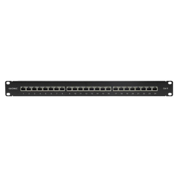Патч-панель 19дюйм 1U CAT6 24 порта RJ45 экранир. DKC RN6PPF241