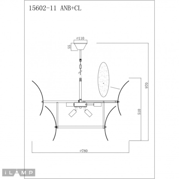Подвесная люстра iLamp 15602-11 ANB+CL