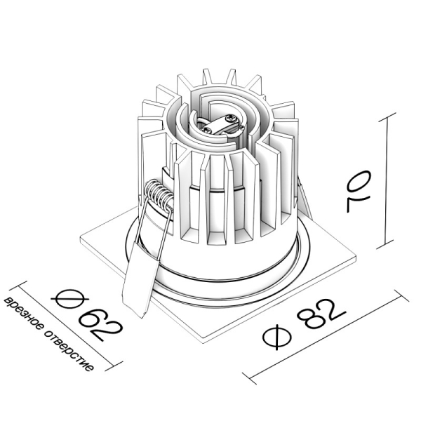 Влагозащищенный светильник LeDron FAST TOP SQ MINI Bl-Gl