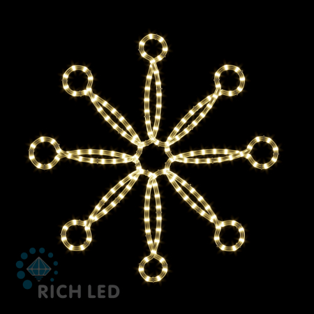 2Д Елочная игрушка Звезда, 680х680 мм, 24В Теплый белый