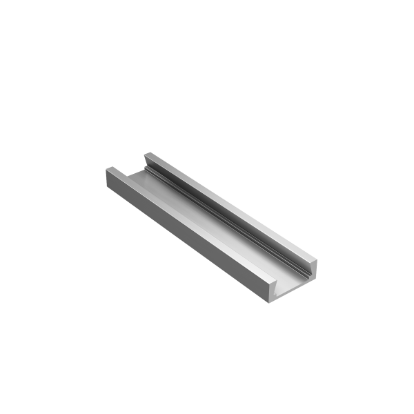 Комплект профиля Geniled для светодиодной ленты накладной 16х6х2000 М16 с заглушками и плоским рассеивателем