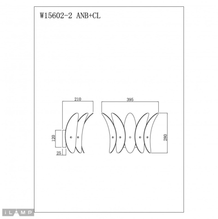 Бра iLamp W15602-2 ANB+CL