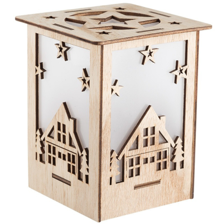 Деревянная фигурка с подсветкой Волшебный фонарик 13,8x11x11 см