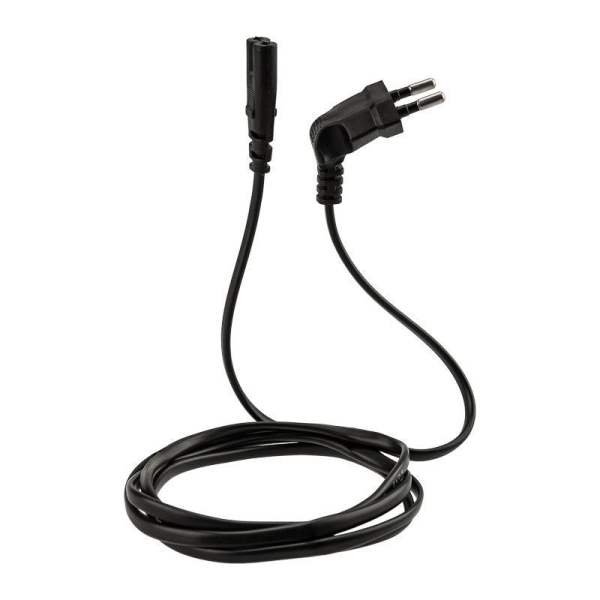 Шнур сетевой, вилка угловая  СЕЕ 7/16 - разъем IEC 320 C7, кабель 2x0,5 мм², длина 1,5 метра (PE пакет) REXANT