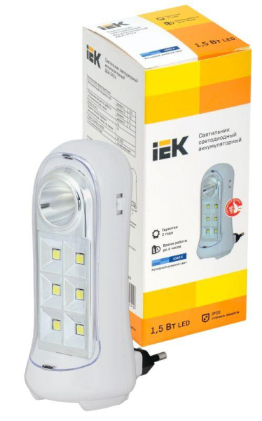Светильник ДБА 3924 аккумулятор 3ч 1.5Вт IEK LDBA0-3924-07-K01