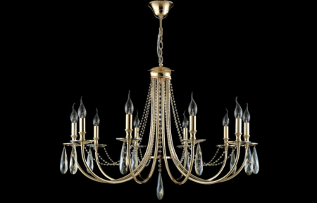 Подвесная люстра Crystal Lux VICTORIA SP10 GOLD/AMBER