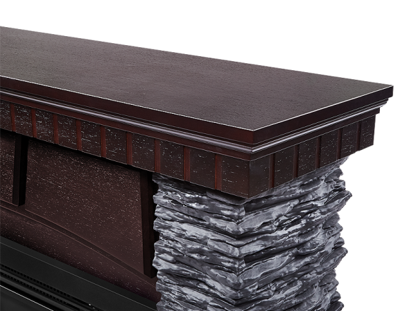 Портал Firelight Porto 25 камень черный, шпон венге