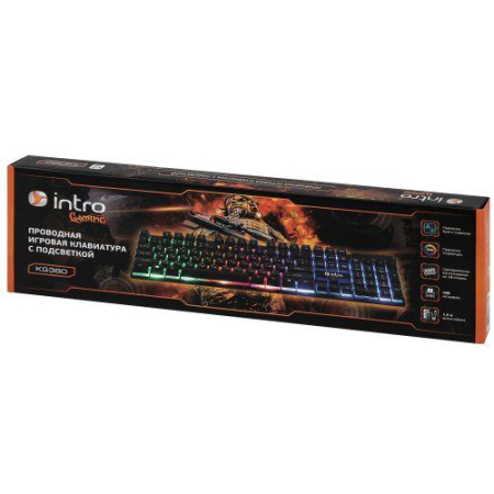 Клавиатура KG380 игровая проводная с подсветкой черн. Intro Б0056138