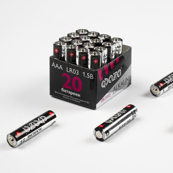 Элемент питания алкалиновый AAA/LR03 1.5В Alkaline Pack-20 (уп.20шт) ФАZА 5028128