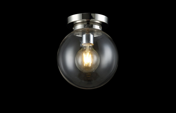 Накладной светильник Crystal Lux MARIO PL1 D200 NICKEL/TRANSPARENTE