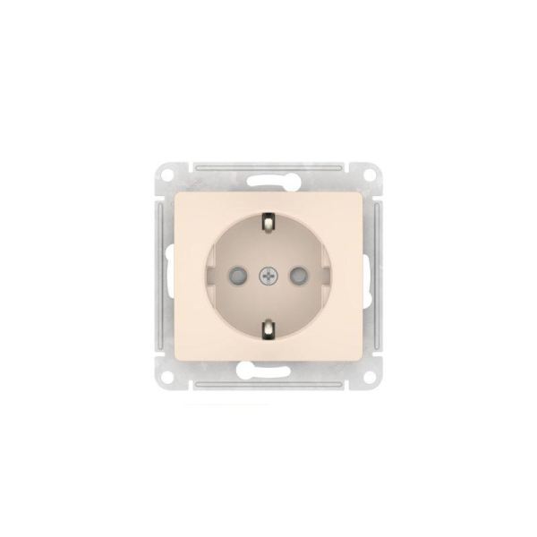 Розетка Glossa 16А с заземл. защ. шторки быстрозажим. клем. механизм беж. SE GSL000245S