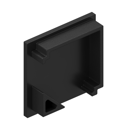 Комплект профиля Geniled для светодиодной ленты угловой 16x16x1000 М20 Черный с заглушками и L-образным черным рассеивателем
