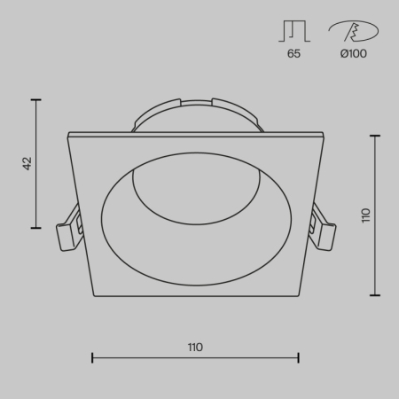 Влагозащищенный светильник Maytoni Technical DL126-GX53-SQ-B
