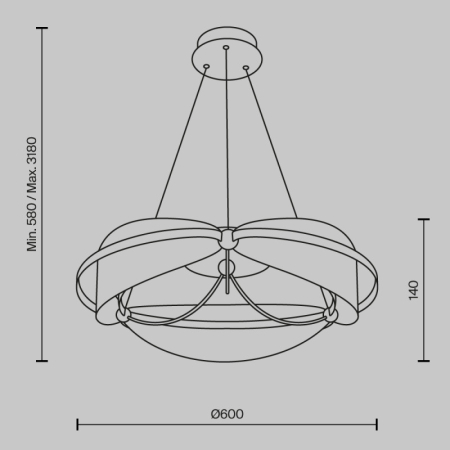 Подвесная люстра Maytoni MOD281PL-L45BS3K