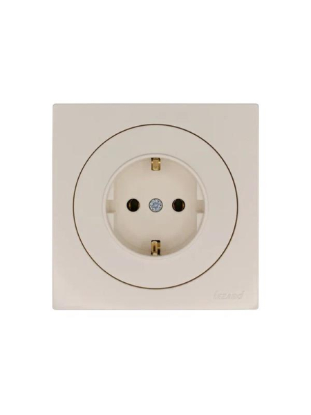 Розетка 1-м OSEN IP20 16А с заземл. ПБТ механизм сл. кость LEZARD 743-9088-122B