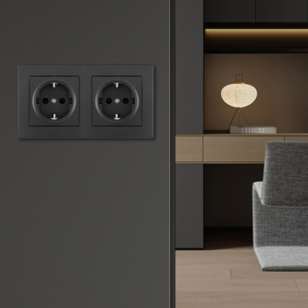 Розетка Arte Milano SET06-2-40-1x2 black